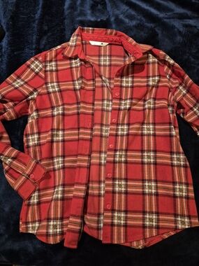 Riders by Lee Red Plaid Button-Down Shirt